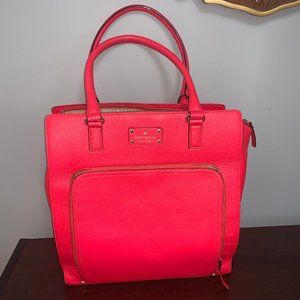 Price Reduced Kate Spade Large Red Leather Tote